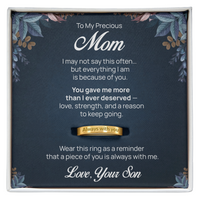 Engraved Ring with Message Card for Mom from Son - Mother's Day Gift