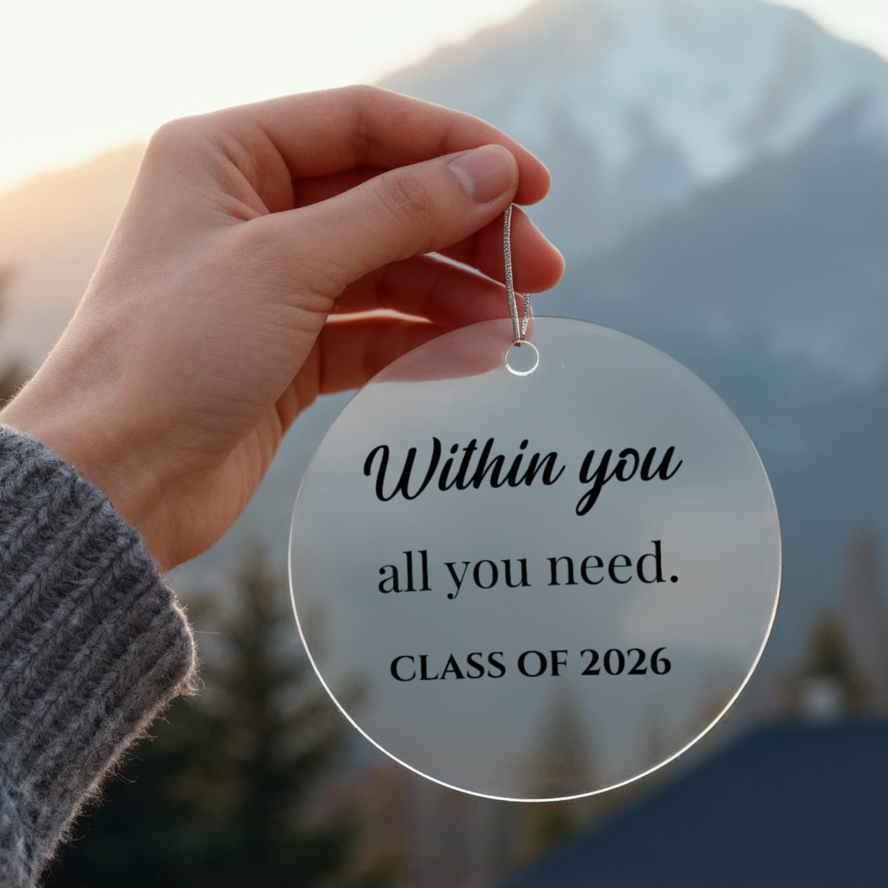 Acrylic Circle Ornament - Graduation