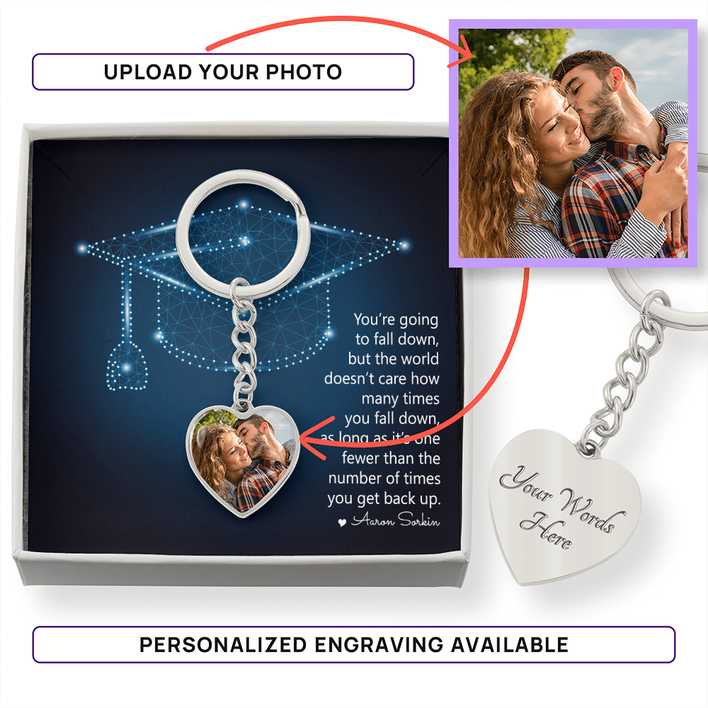 Buyer Upload Graphic Heart Keychain - Graduation, You Get Back Up