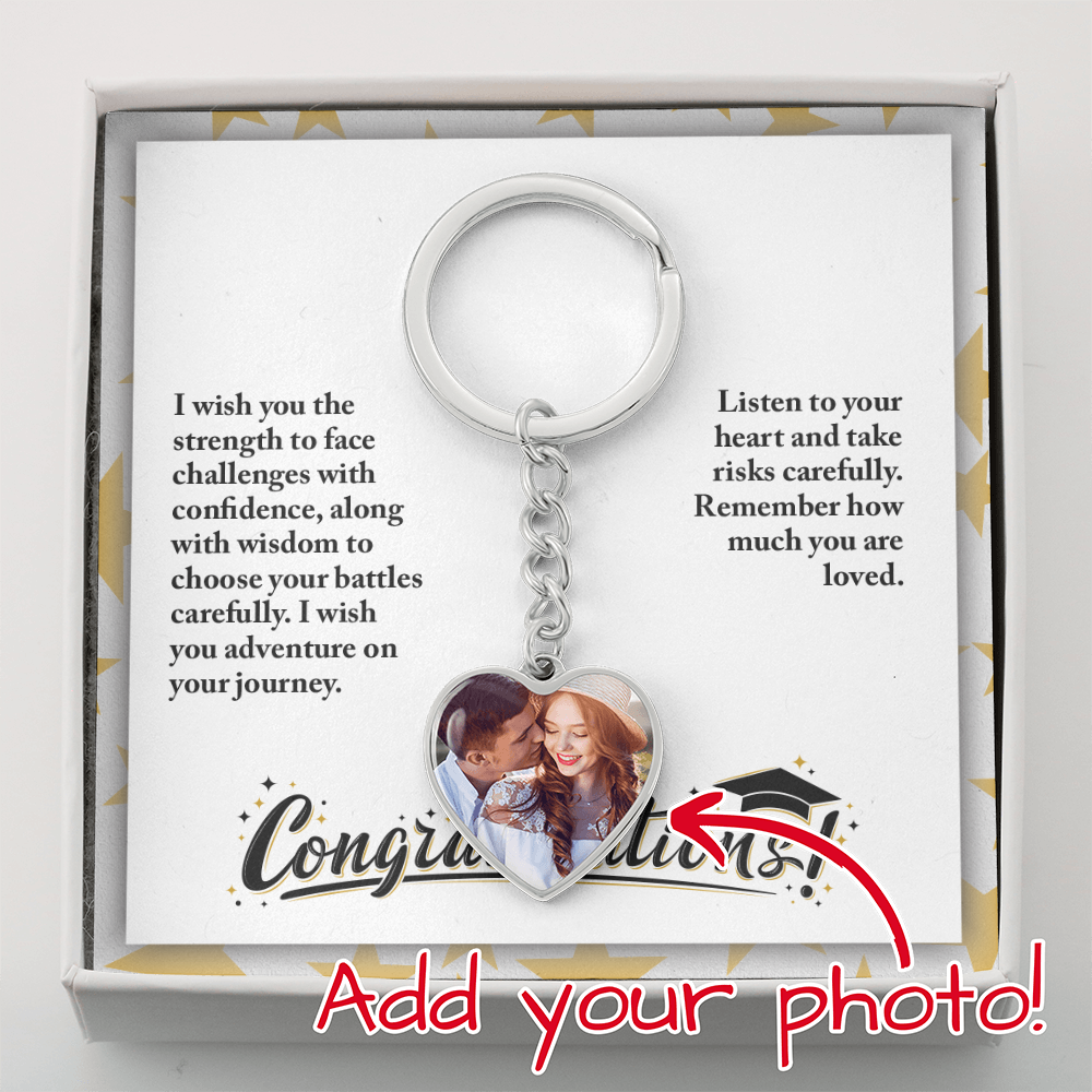 Buyer Upload Graphic Heart Keychain - Graduation, Religion, I Wish You The Strength