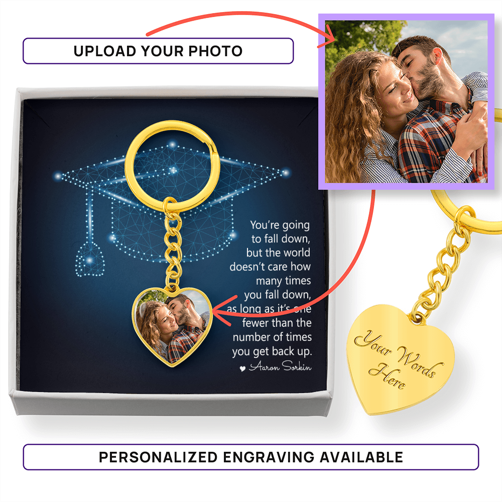 Buyer Upload Graphic Heart Keychain - Graduation, You Get Back Up
