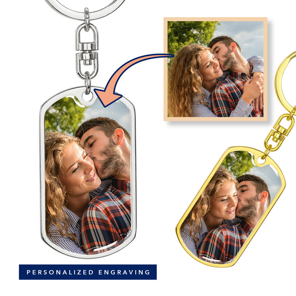 Buyer Upload Graphic Dog Tag Keychain - Graduation, You Get Back Up