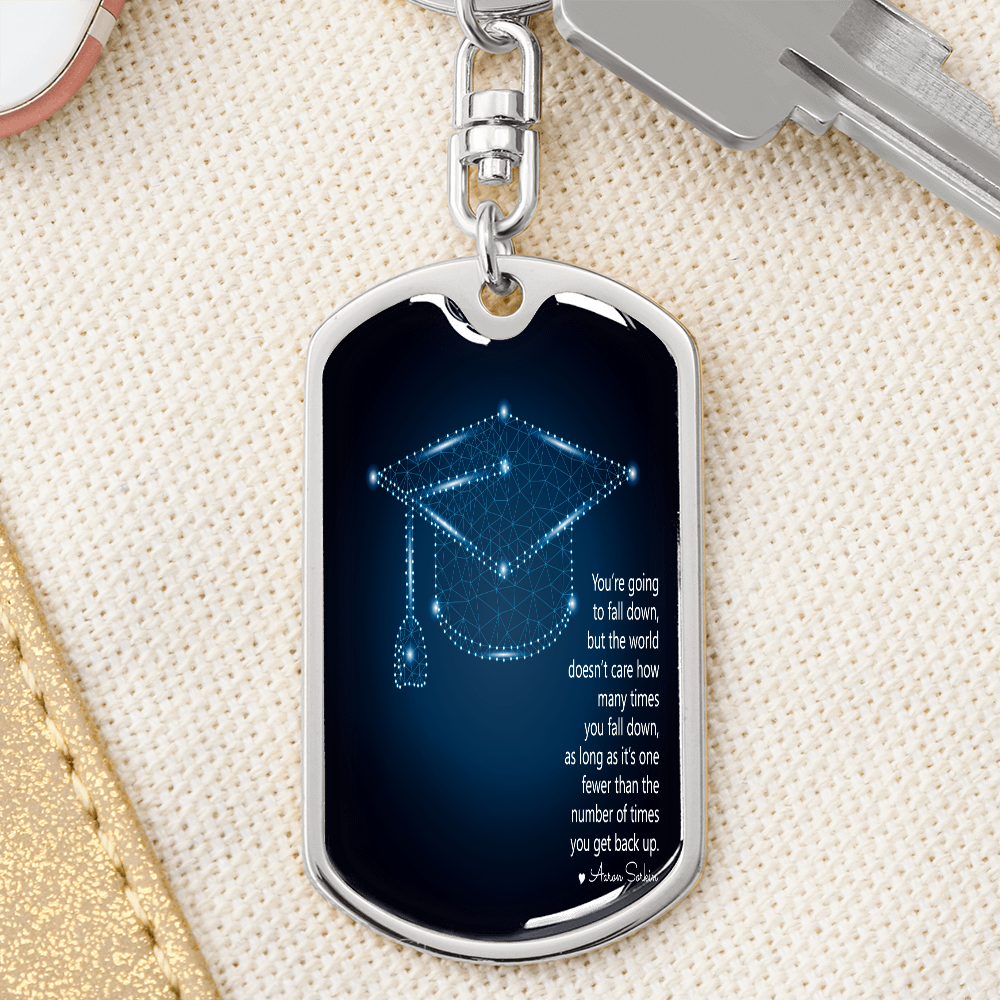 Buyer Upload Graphic Dog Tag Keychain - Graduation, You Get Back Up