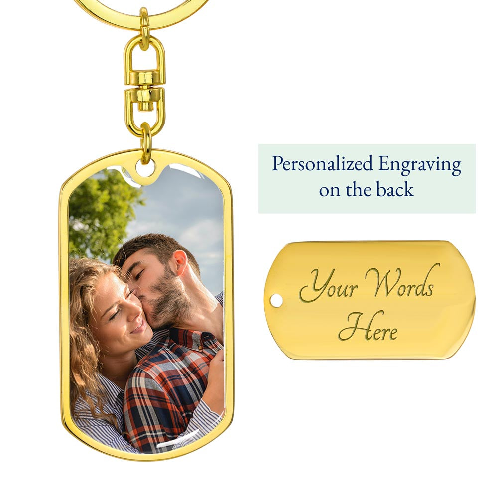 Buyer Upload Graphic Dog Tag Keychain - Graduation, You Get Back Up