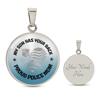 Personalized Graphic Circle Necklace – Proud Police Mom Gift from Son - TreasuredTale