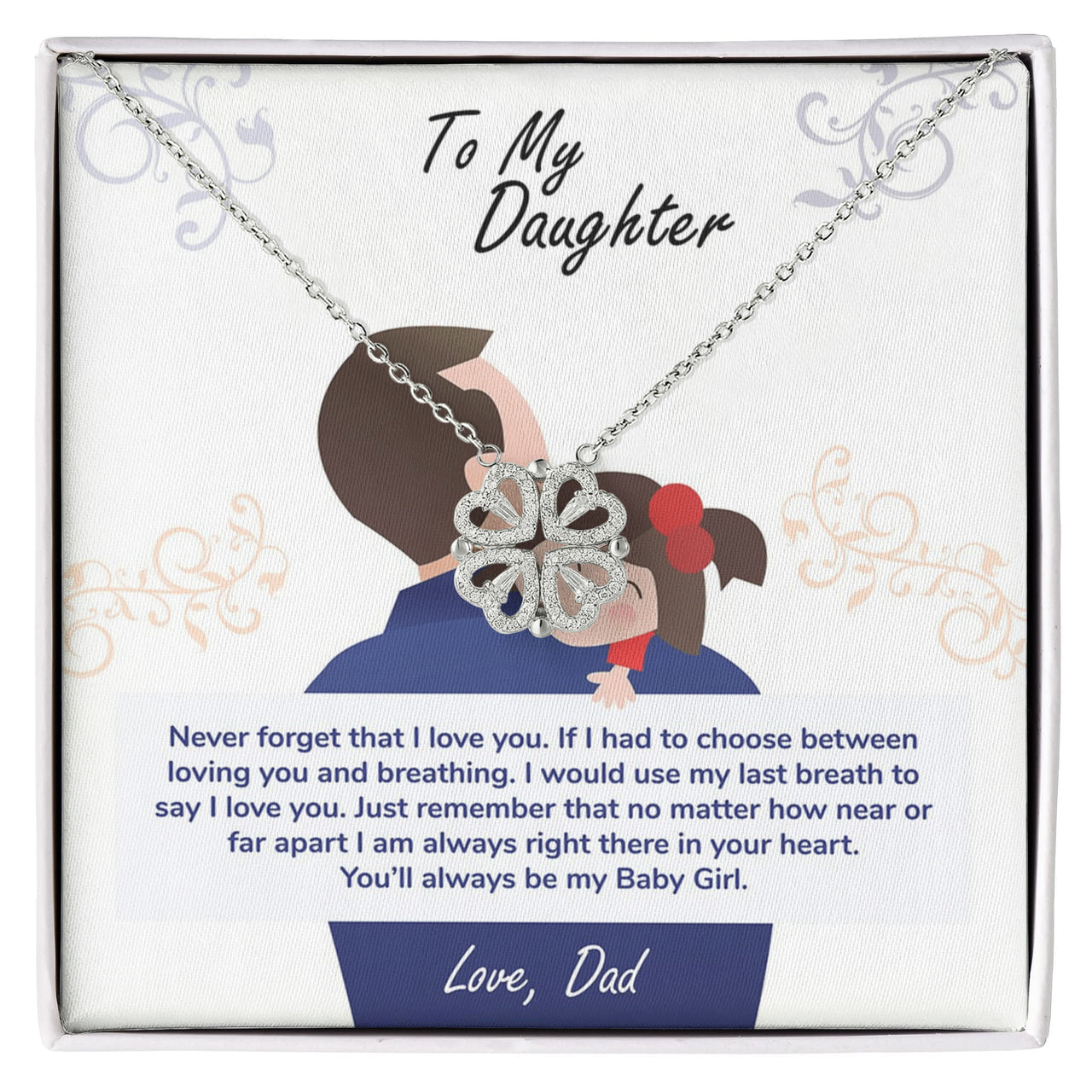Magnetic Hearts Necklace for Daughter from Dad - Mother's Day Gift