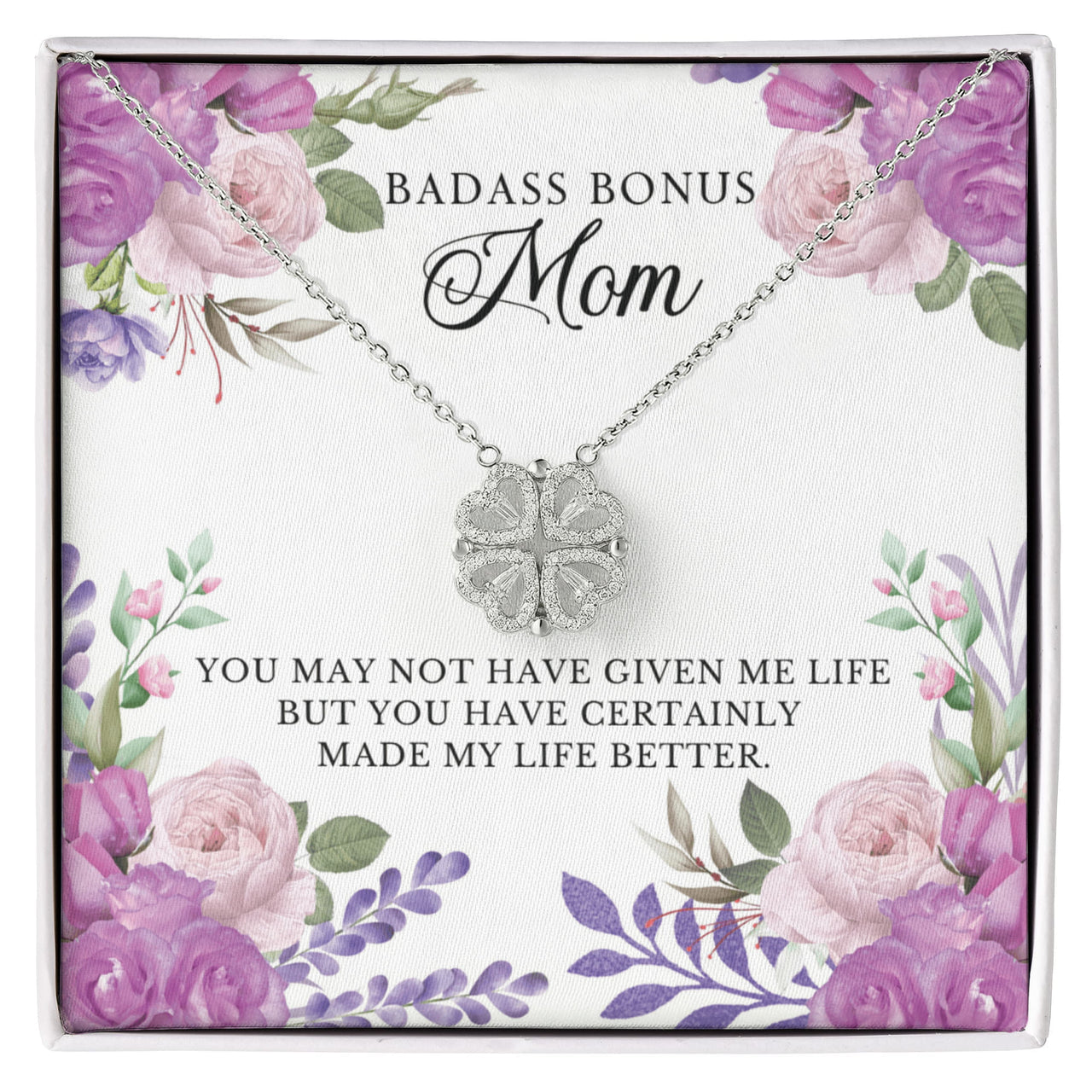 Funny Magnetic Hearts Necklace for Stepmother / Bonus Mom - Mother's Day Gift