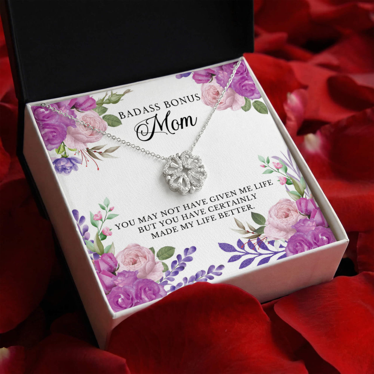 Funny Magnetic Hearts Necklace for Stepmother / Bonus Mom - Mother's Day Gift