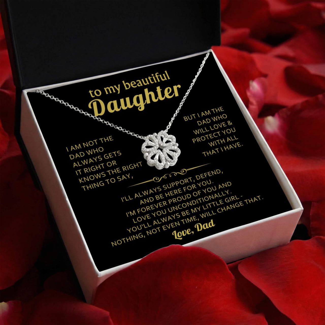 Magnetic Hearts Necklace for Daughter from Dad - Mother's Day Gift