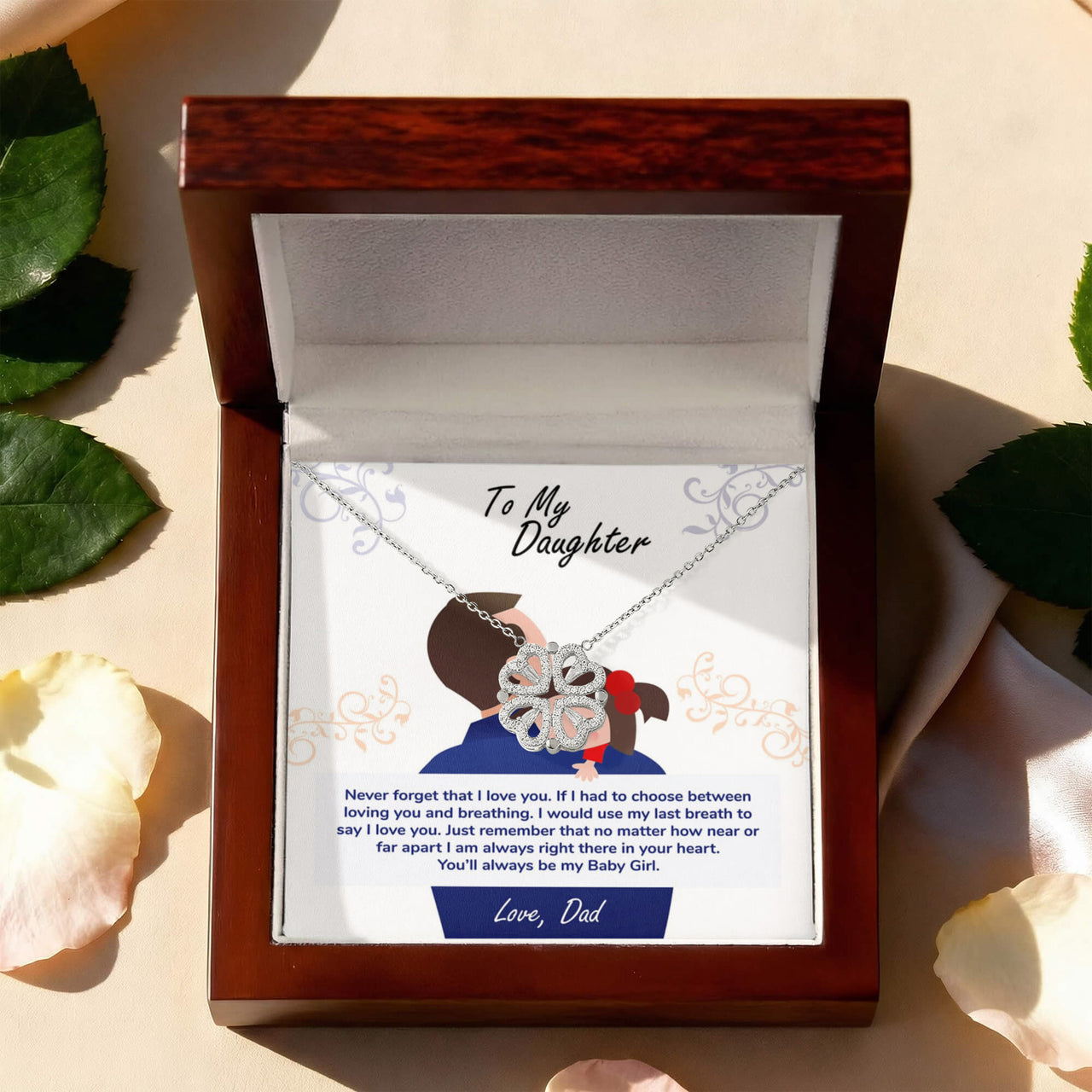 Magnetic Hearts Necklace for Daughter from Dad - Mother's Day Gift