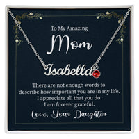 Custom Name Necklace with Birthstone for Mom from Daughter - Mother's Day Gift