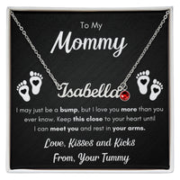 Custom Name Necklace with Birthstone for Mommy from Tummy - Mother's Day Gift