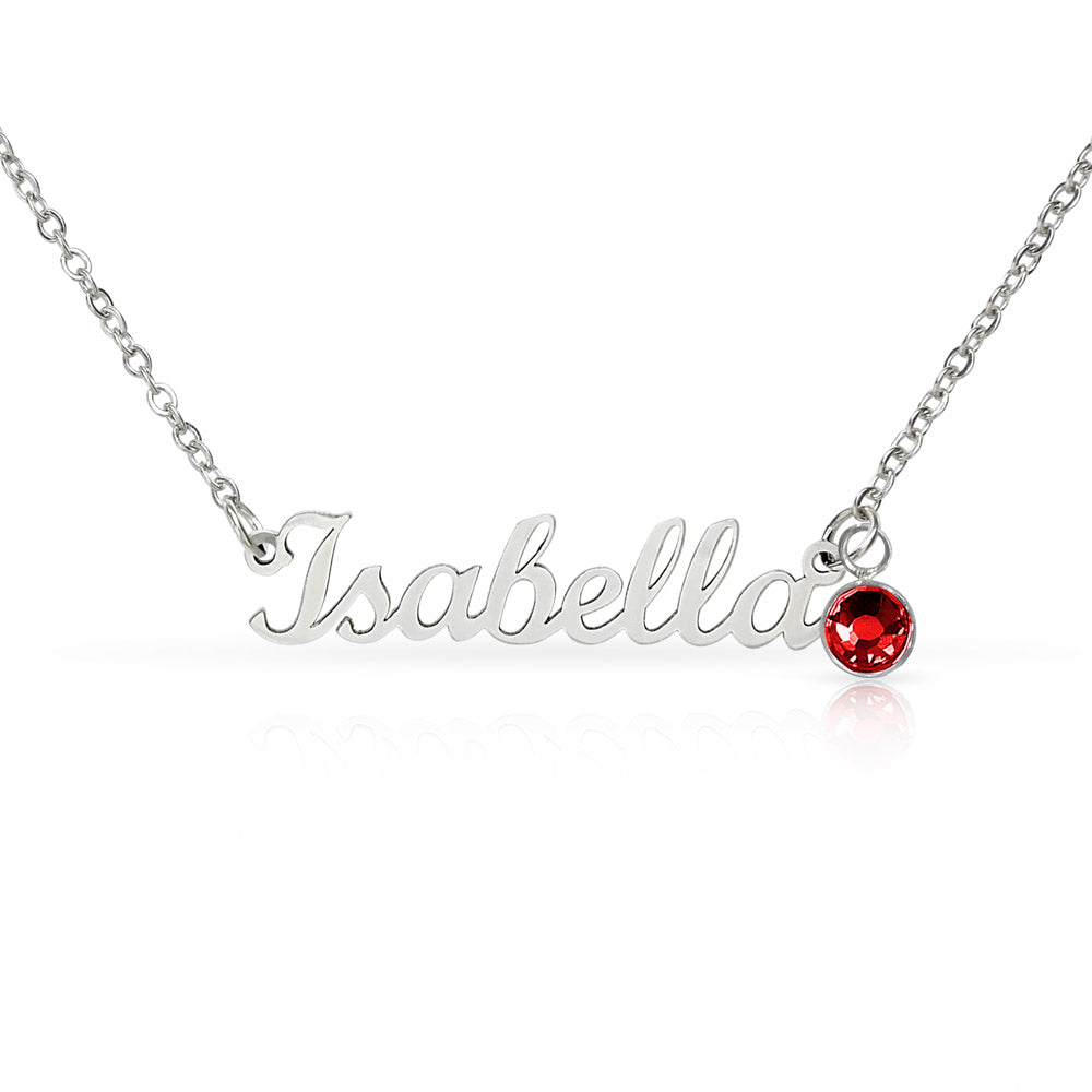 Custom Name Necklace with Birthstone for Mommy from Tummy - Mother's Day Gift