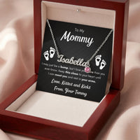 Custom Name Necklace with Birthstone for Mommy from Tummy - Mother's Day Gift