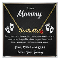 Custom Name Necklace with Birthstone for Mommy from Tummy - Mother's Day Gift