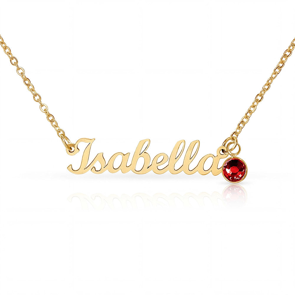 Custom Name Necklace with Birthstone for Mommy from Tummy - Mother's Day Gift