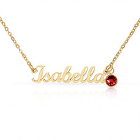 Custom Name Necklace with Birthstone for Mommy from Tummy - Mother's Day Gift