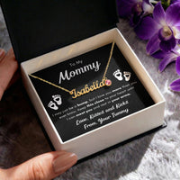 Custom Name Necklace with Birthstone for Mommy from Tummy - Mother's Day Gift