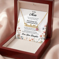 Custom Name Necklace with Birthstone for Mom from Daughter - Mother's Day Gift
