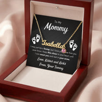 Custom Name Necklace with Birthstone for Mommy from Tummy - Mother's Day Gift