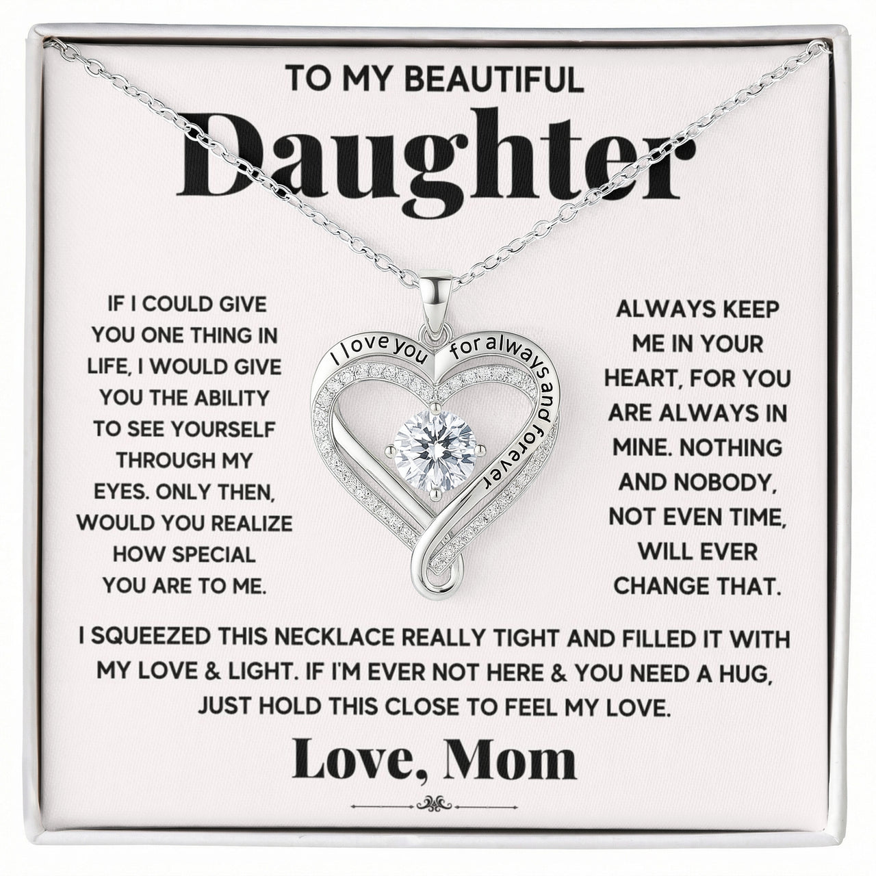 Love You Always Necklace for Daughter from Mom - Mother's Day Gift