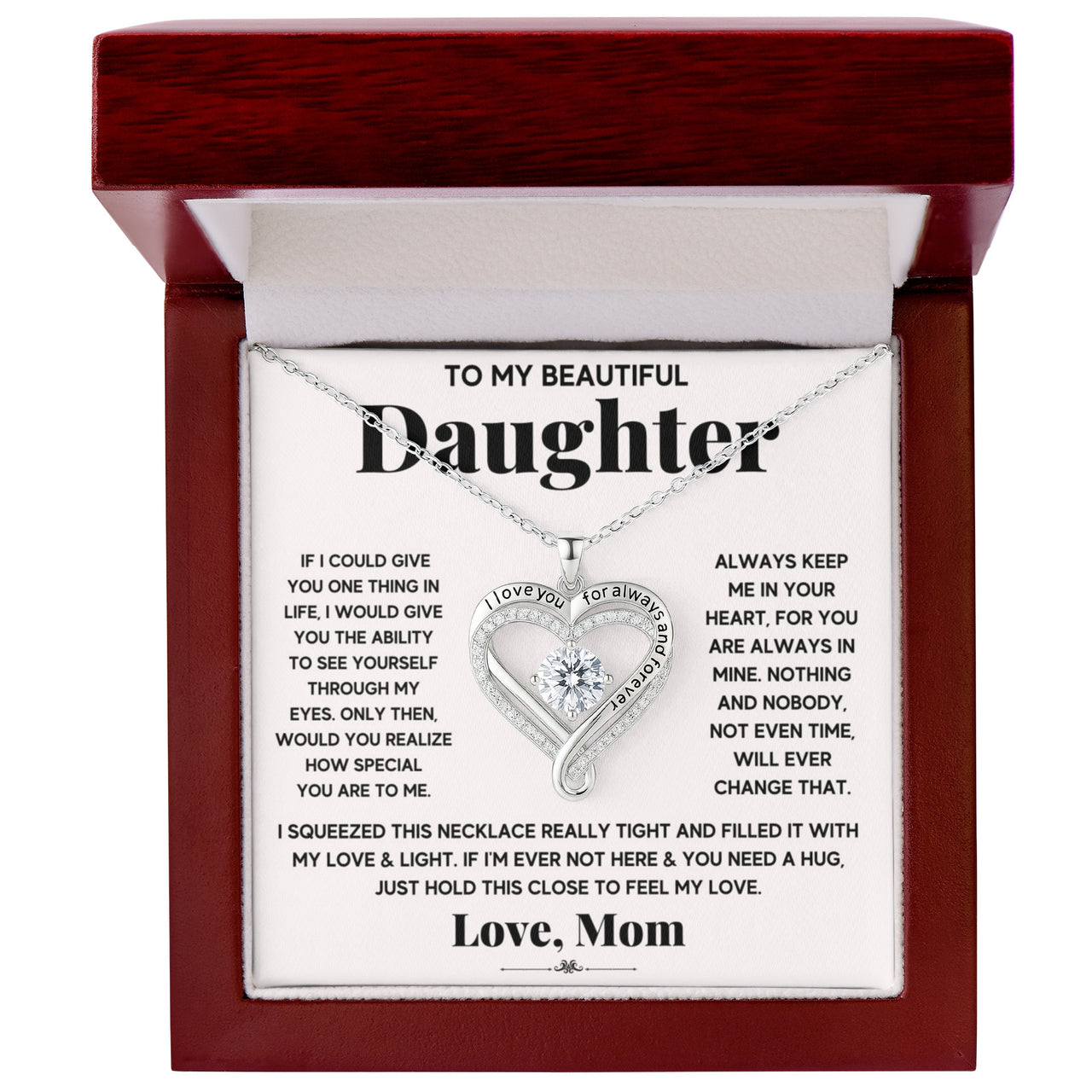 Love You Always Necklace for Daughter from Mom - Mother's Day Gift