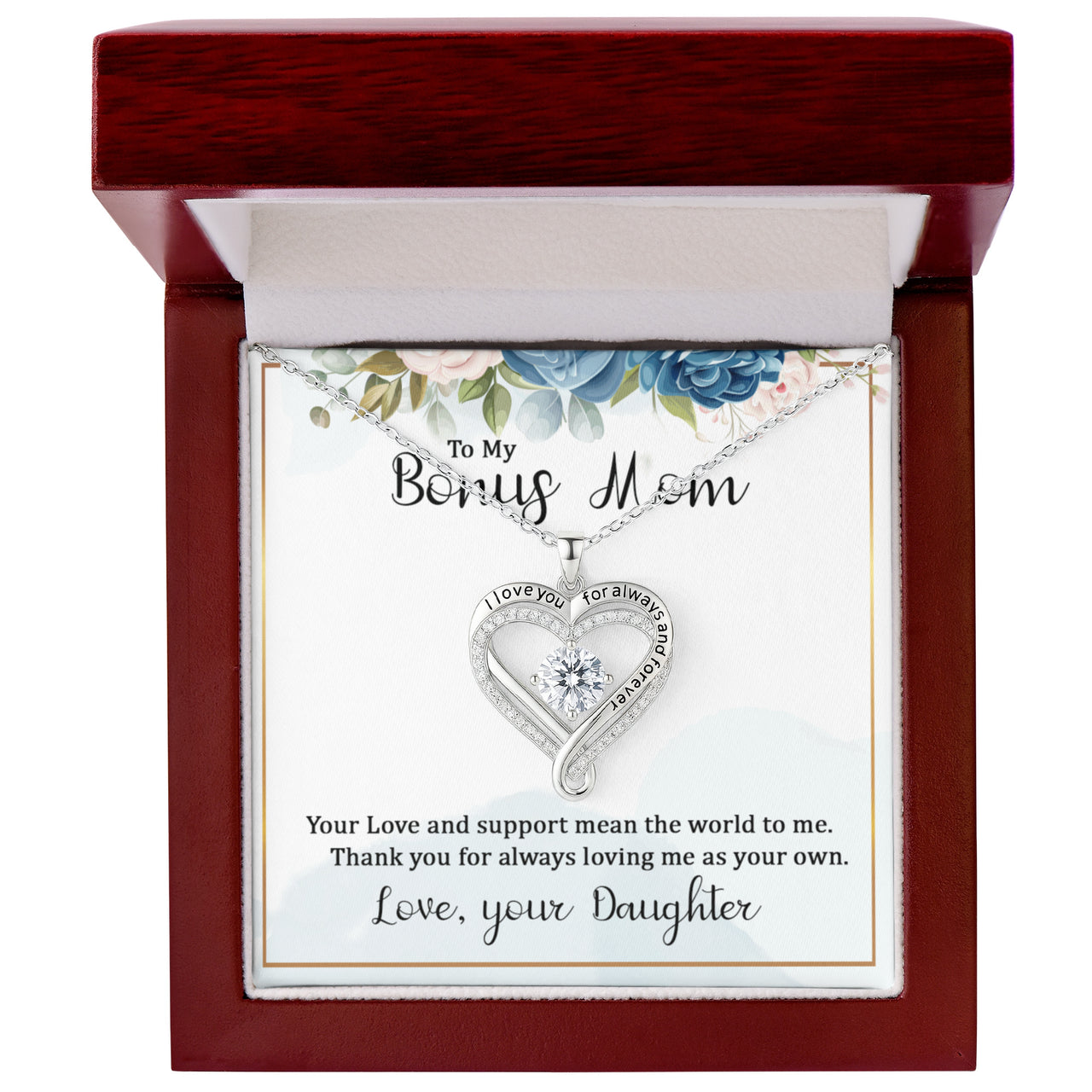 Love You Always Necklace for Stepmother / Bonus Mom from Daaughter - Mother's Day Gift