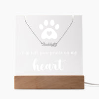 Personalized Keepsake Acrylic with Paw Print Name Necklace