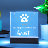 Personalized Keepsake Acrylic with Paw Print Name Necklace