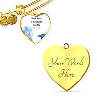 Buyer Upload Luxury Heart Bangle - Graduation, Religion, Work Hard At Whatever You Do