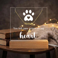 Personalized Keepsake Acrylic with Paw Print Name Necklace