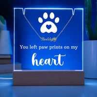 Personalized Keepsake Acrylic with Paw Print Name Necklace