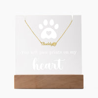 Personalized Keepsake Acrylic with Paw Print Name Necklace