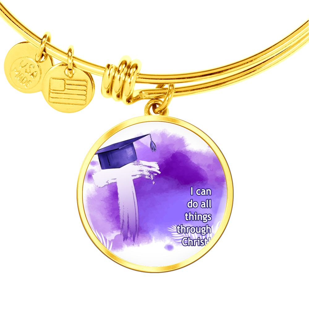 Buyer Upload Luxury Circle Bangle - Graduation, Religion, I Can Do All Things