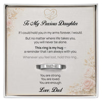 Engraved Ring with Message Card for Daughter from Dad - Mother's Day Gift