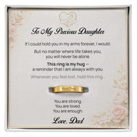 Engraved Ring with Message Card for Daughter from Dad - Mother's Day Gift