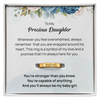 Engraved Ring with Message Card for Daughter - Mother's Day Gift