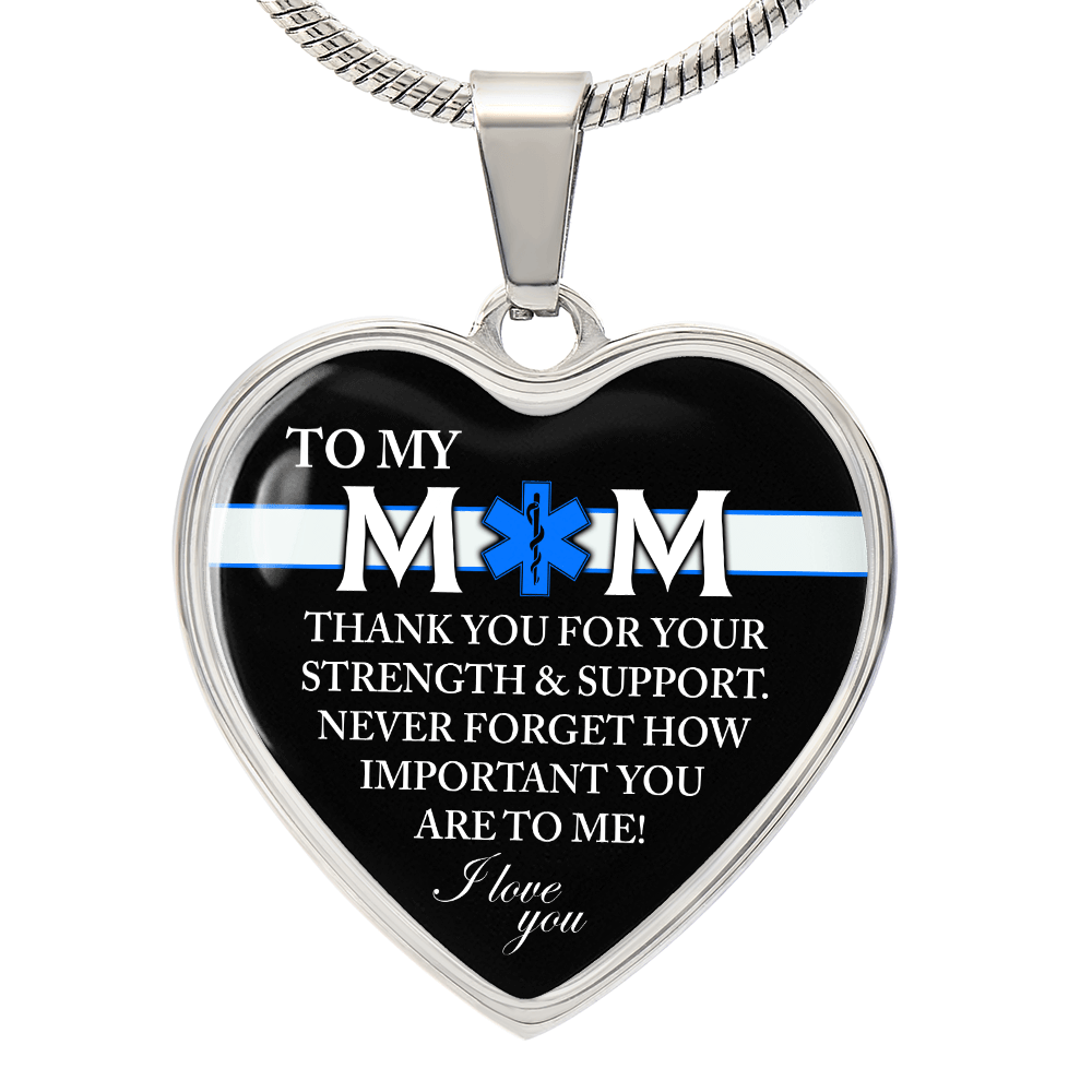 Personalized Graphic Heart Necklace – Heroic EMT Mom Gift - TreasuredTale