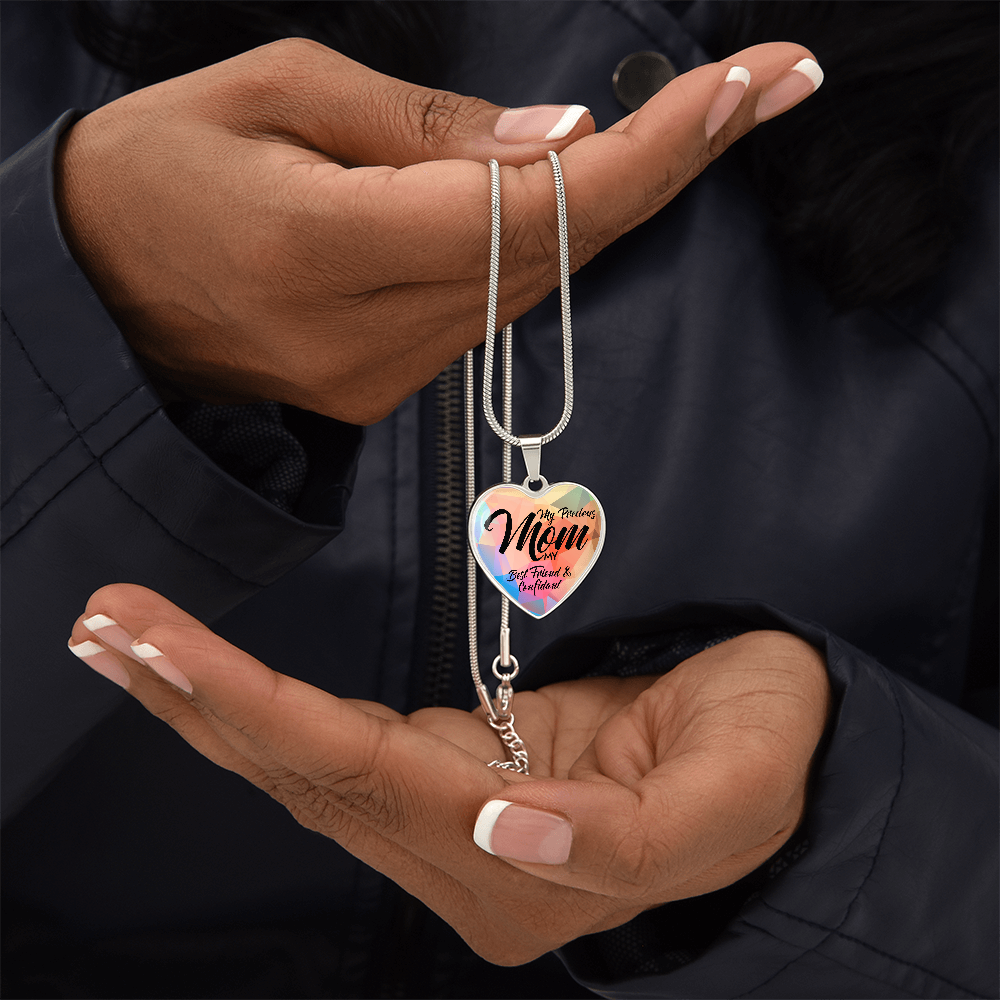 Luxury Graphic Heart Necklace for Mom - Mother's Day Gift - My Precious Mom My Best Friend & Confidant