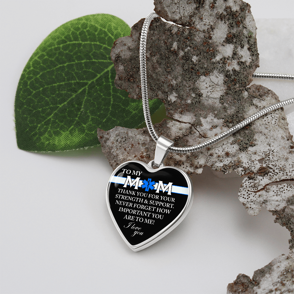 Personalized Graphic Heart Necklace – Heroic EMT Mom Gift - TreasuredTale