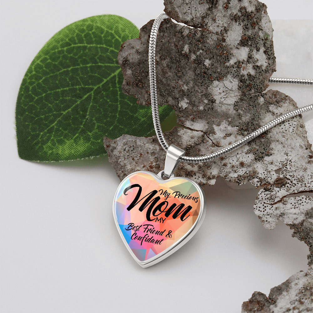 Luxury Graphic Heart Necklace for Mom - Mother's Day Gift - My Precious Mom My Best Friend & Confidant