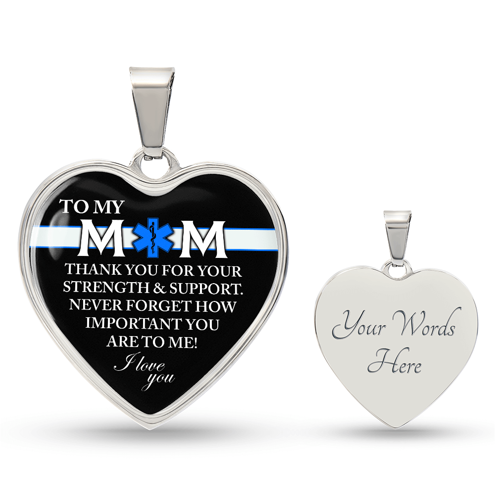 Personalized Graphic Heart Necklace – Heroic EMT Mom Gift - TreasuredTale
