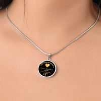 Luxury Graphic Circle Necklace for Grandmother - Mother's Day Gift - The Love Between a Grandmother and her Grandchildren is Forever