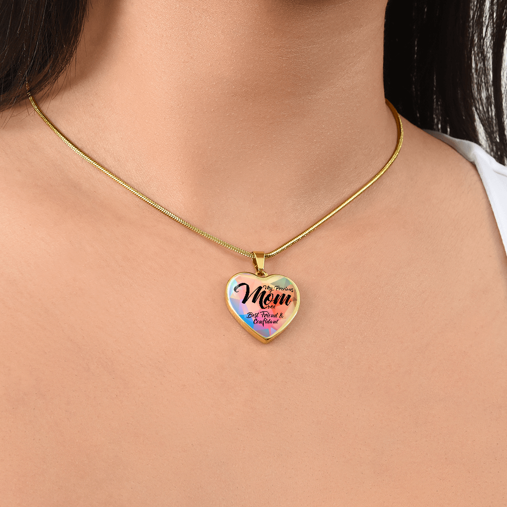 Luxury Graphic Heart Necklace for Mom - Mother's Day Gift - My Precious Mom My Best Friend & Confidant