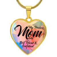 Luxury Graphic Heart Necklace for Mom - Mother's Day Gift - My Precious Mom My Best Friend & Confidant