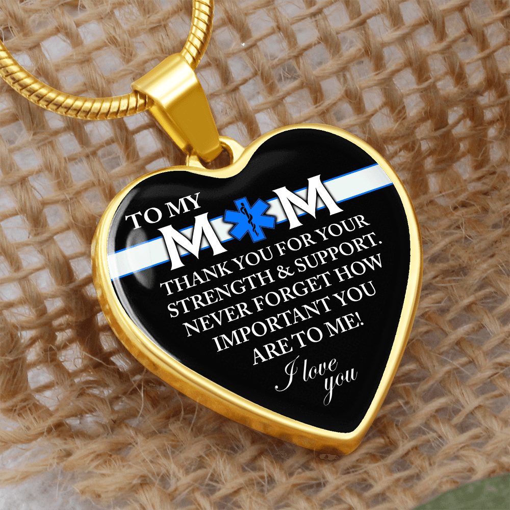 Personalized Graphic Heart Necklace – Heroic EMT Mom Gift - TreasuredTale
