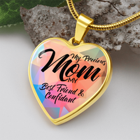 Luxury Graphic Heart Necklace for Mom - Mother's Day Gift - My Precious Mom My Best Friend & Confidant