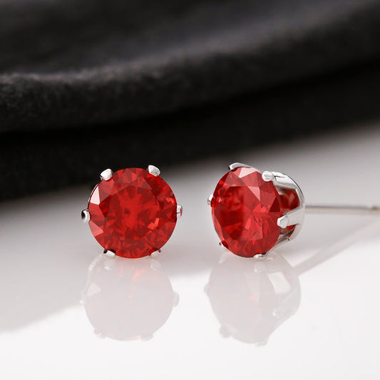 Red Cubic Zirconia Earrings - TreasuredTale