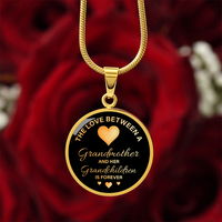 Luxury Graphic Circle Necklace for Grandmother - Mother's Day Gift - The Love Between a Grandmother and her Grandchildren is Forever