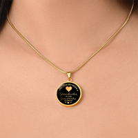 Luxury Graphic Circle Necklace for Grandmother - Mother's Day Gift - The Love Between a Grandmother and her Grandchildren is Forever